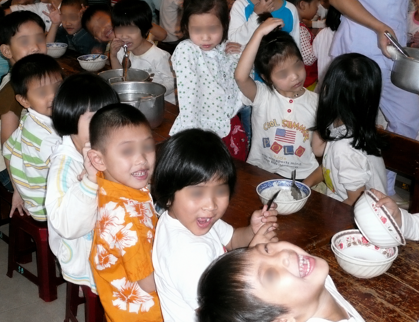 Vietnamese children blurred