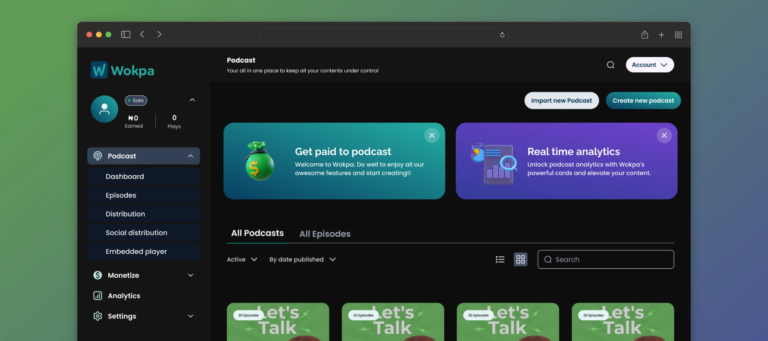 Designing a digital platform like a web app for African podcasters.